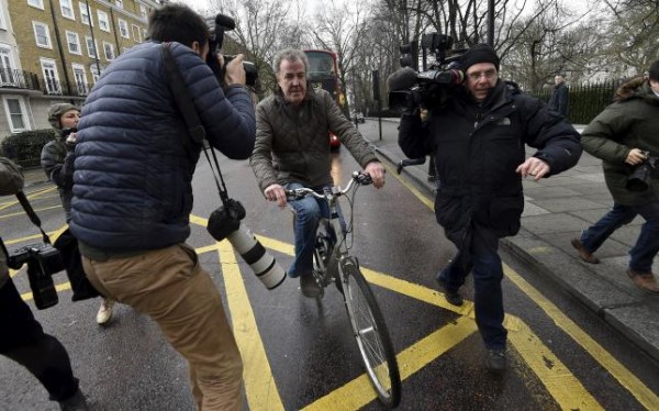 British television presenter Clarkson leaves his home in west London