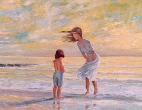 Mother and Child at the Beach