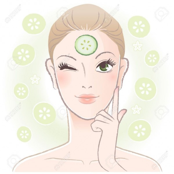 16803640-Pretty-woman-applying-cucumber-slice-mask-on-her-forehead-Vector-Transparency-Stock-Vector-1024x1024